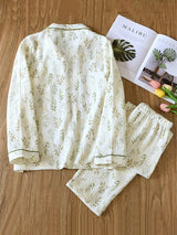 Green Leaves Long Sleeve Pajama Set