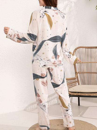 Printed Long Sleeve Pajama Set