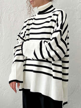 Striped Turtleneck Sweater