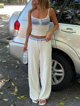 Color Block Crop Cami Top & Pants Two Piece Set