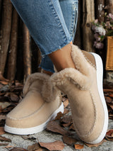 Platform Plush Ankle Snow Boots