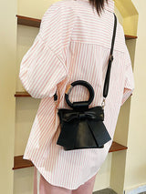 Solid Color Bow Knot Handbag