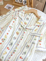 Blue Striped Rabbit Printed Pajama Set