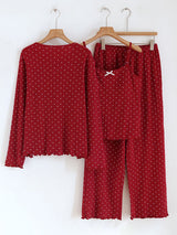 Small White Heart Pajama Set