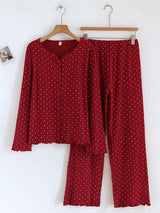 Small White Heart Pajama Set