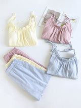 Solid Color Cami Shorts Pajama Set