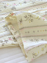 Flowers Striped Cotton Pajama Set