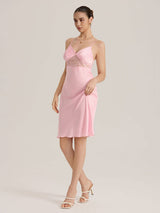 Kafiloe Lace Panel Satin Cami Nightgown
