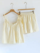 Solid Color Cami Shorts Pajama Set