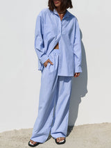 Long Sleeve Striped Shirt & Pants Set