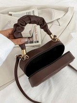 Faux Leather Zipper Heart Shape Bag