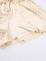 3Pcs Silk Satin Shirt Tank Top Mini Skirts Pajamas