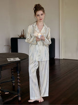 Marble Print Long Sleeve Pajamas Set
