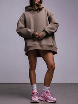 Casual Oversized Solid Color Hoodie