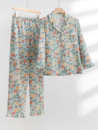 Floral Cotton Long Sleeve Pajamas