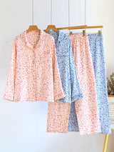 Leopard Long Sleeve Cotton Pajama Set
