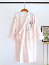 Embroidered Floral Robe