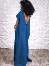 Loose Deep V Backless Maxi Dress