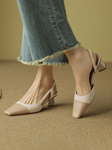 Round Toe Block Heels