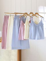 Solid Color Cami Shorts Pajama Set