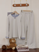 Thermal Velvet Striped Long Sleeve Pajama Set