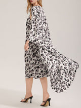 Kafiloe Leopard Cami Nightgown & Robe Set