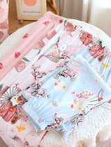 Cute Cartoon Fruit Print Cotton Pajama Pants