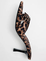 Bow Leopard Heel Sandals