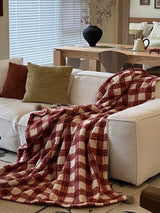 Kafiloe Plaid Sherpa Pom Blanket