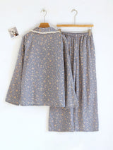 Vintage Floral Lace Trim Pajama Set
