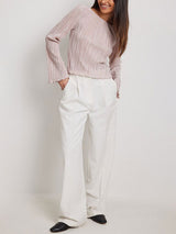 Bell Sleeve Back Tie Crop Shirt