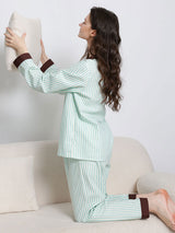 Kafiloe Striped Cotton Pajama Set