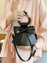 Solid Color Bow Knot Handbag