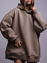 Casual Oversized Solid Color Hoodie