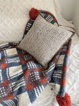 Kafiloe Plaid Sherpa Pom Blanket