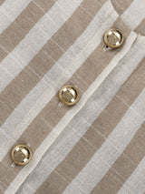 Striped Button Down Top and Shorts Set