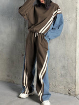 Contrast Stripe Two Piece Pants Set