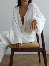 Loose Tie Waist Homewear Pants Set