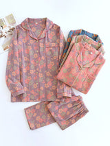 Retro Floral Cotton Pajama Set