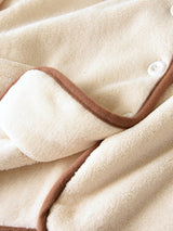 Contrast Trim Flannel Pajama Set