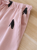 Black Heart Cotton Pajama Pants