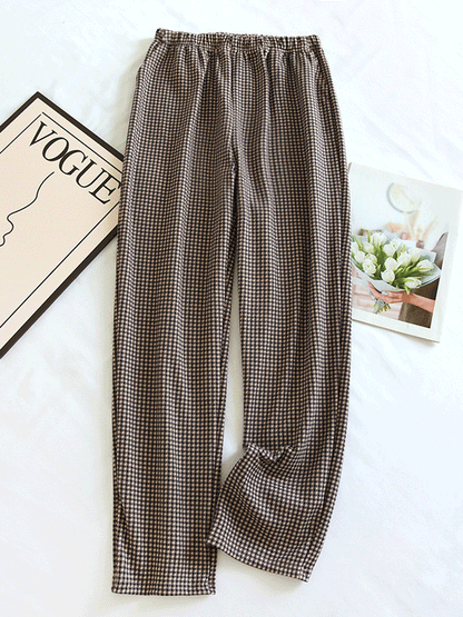 Classic Plaid Printed Thick Lounge Pants