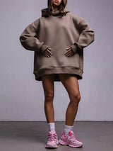 Casual Oversized Solid Color Hoodie