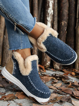 Platform Plush Ankle Snow Boots