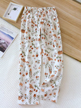 Crepe Elastic Waist Long Pajama Pants