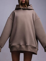 Casual Oversized Solid Color Hoodie