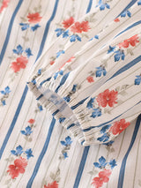 Floral Stripe Cotton Pajama Set