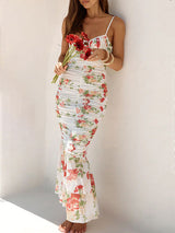 Floral Print Bodycon Midi Dress