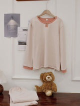 Thermal Velvet Striped Long Sleeve Pajama Set