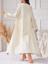 Lace Trim Robe & Chemise Nightdress Set